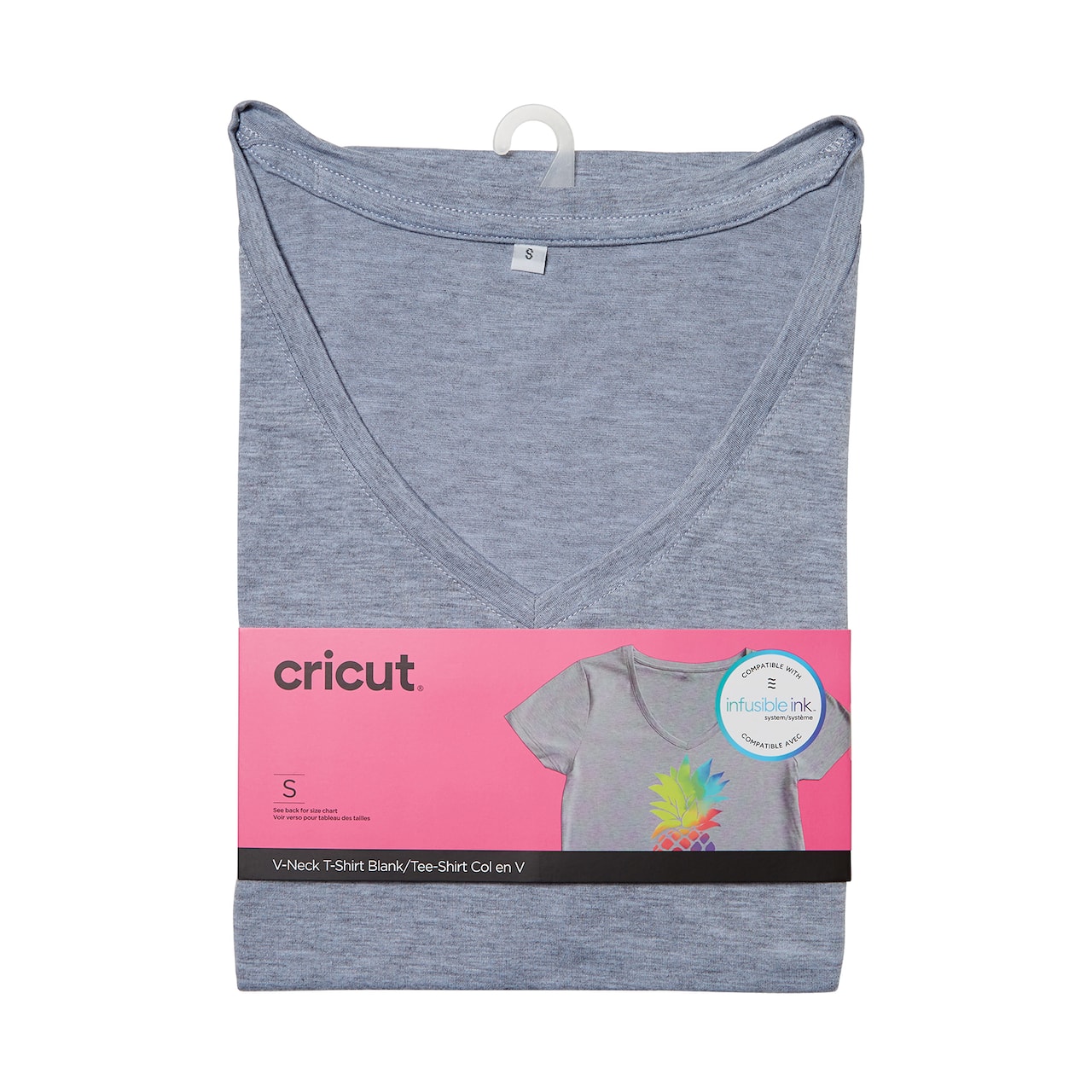 Cricut® Gray Women's Fitted V-Neck T-Shirt Blank